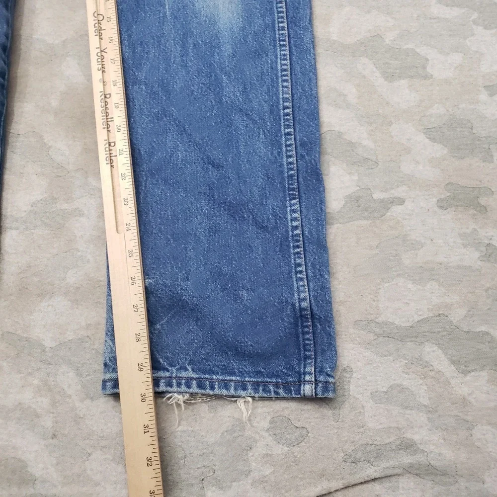 Vintage Wrangler 13MWZ Jeans Mens 32x34 Blue Western USA Cowboy Cut Whiskered
